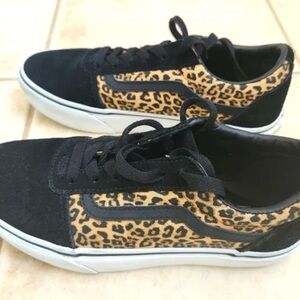 Vans Leopard Print Sneakers with Black Accents